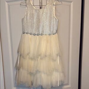 White Tiered Kids Dress